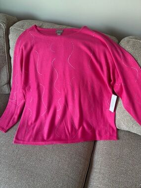 Chico's Fuchsia Sparkle Knit Top